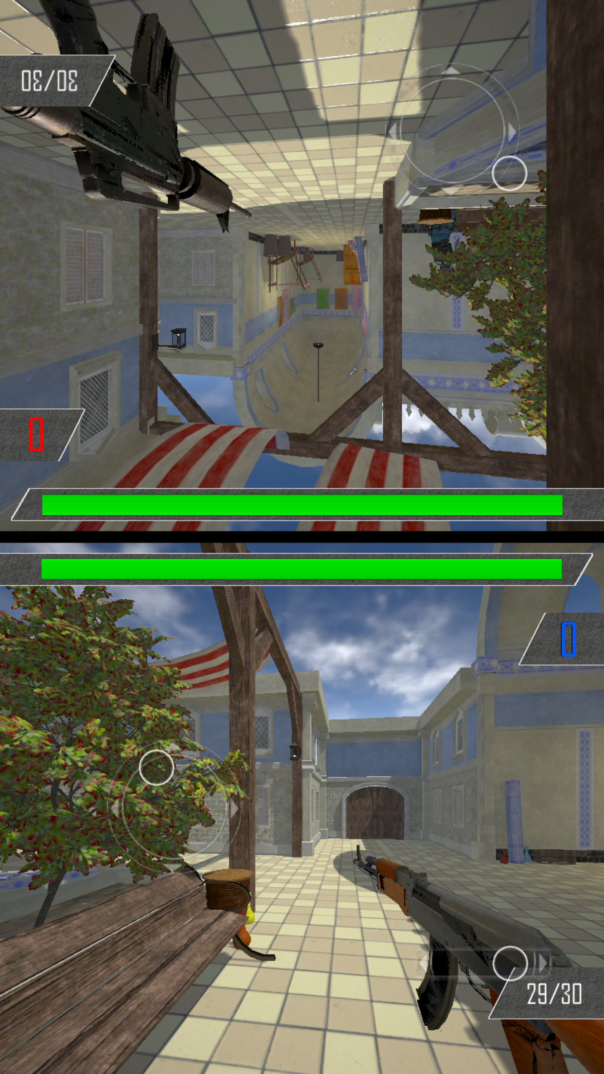Showing joysticks